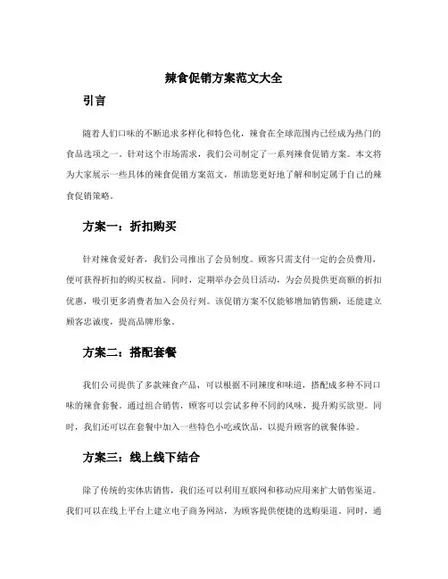 辣食促销方案范文大全