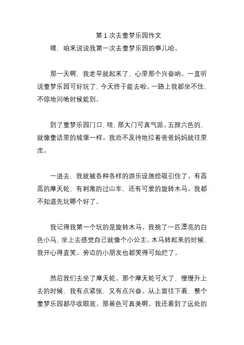 第1次去童梦乐园作文