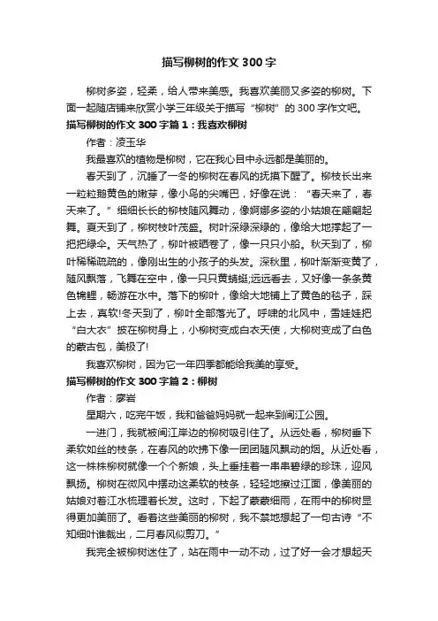 描写柳树的作文300字