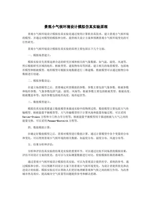 景观小气候环境设计模拟仿真实验原理