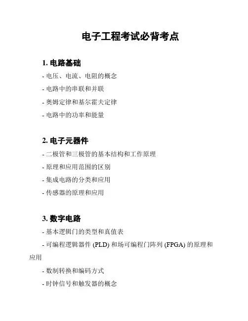 电子工程考试必背考点