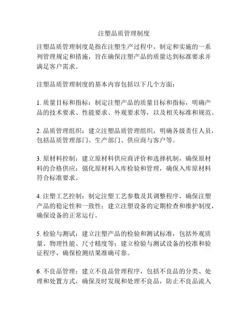 注塑品质管理制度