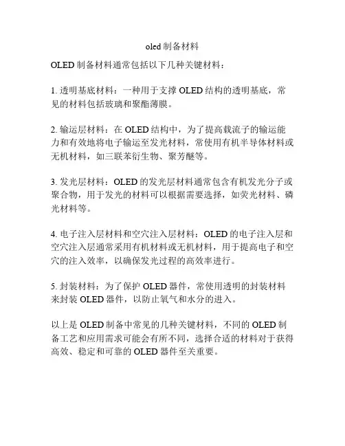 oled制备材料