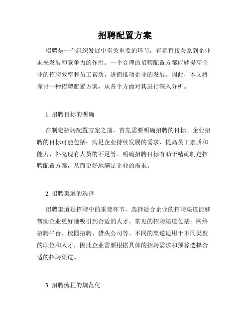 招聘配置方案