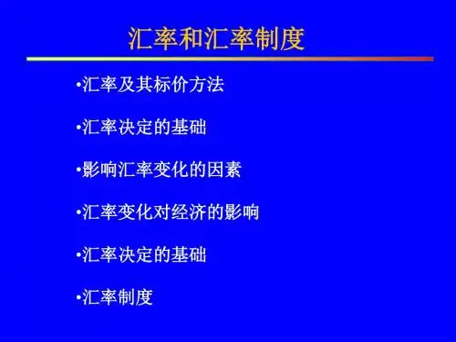 【精品模板】汇率和汇率制度PPT模板