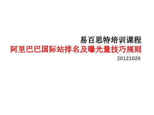 阿里巴巴排名及曝光量规则培训