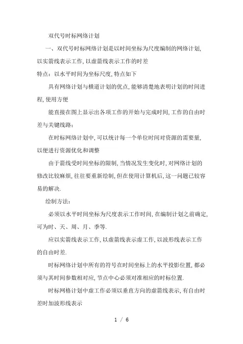 双代号时标网络计划图教程