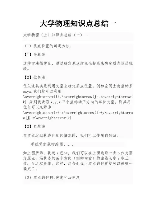 大学物理知识点总结一