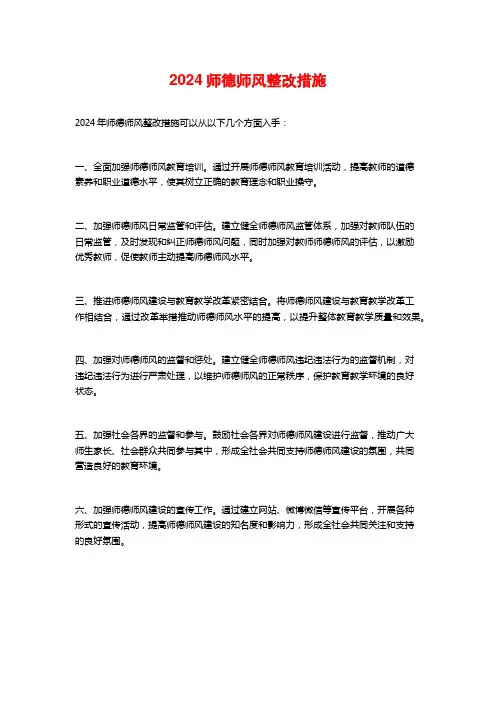 2024师德师风整改措施