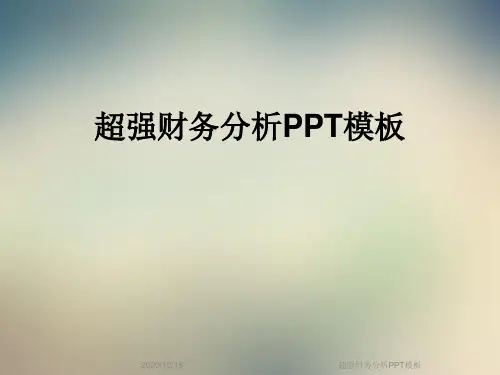超强财务分析PPT模板