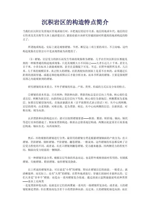 沉积岩区的构造特点简介