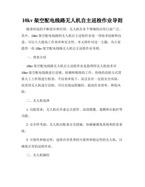 10kv架空配电线路无人机自主巡检作业导则