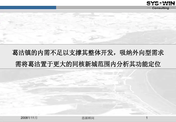 天津滨海新区葛沽项目定位深化报告
