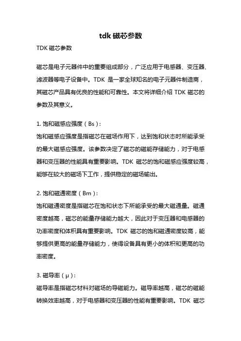 tdk磁芯参数