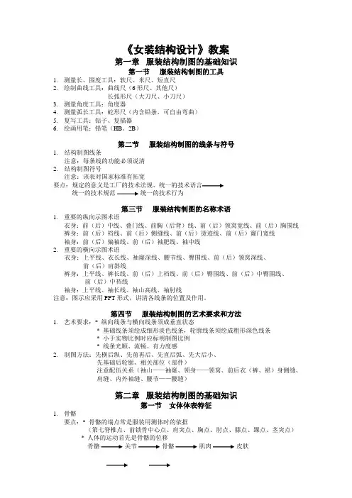 女装结构设计教案