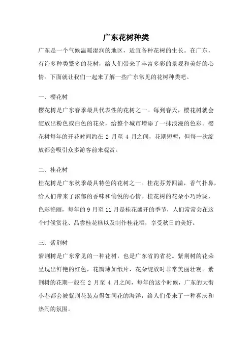广东花树种类
