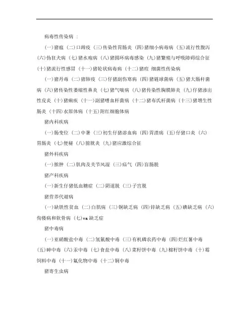猪的常见病诊断图谱及用药指南