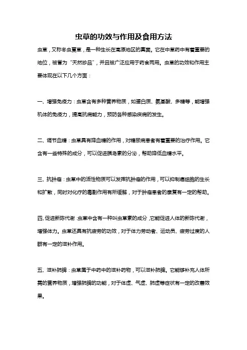 虫草的功效与作用及食用方法