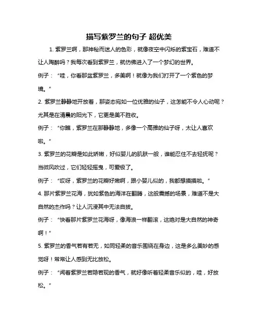 描写紫罗兰的句子 超优美