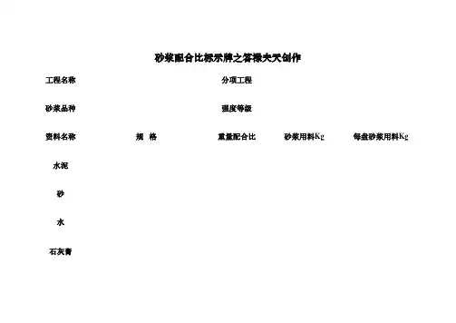 配合比标示牌