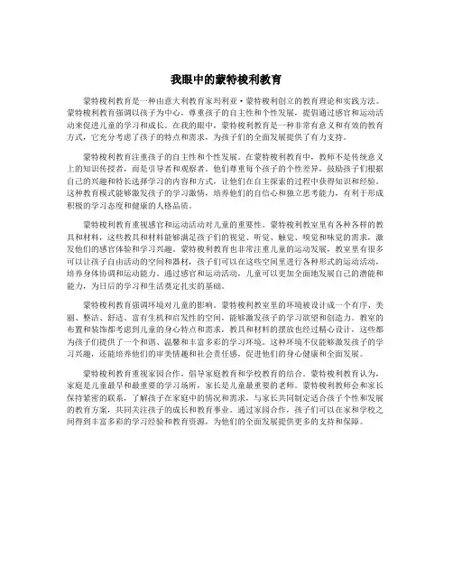我眼中的蒙特梭利教育