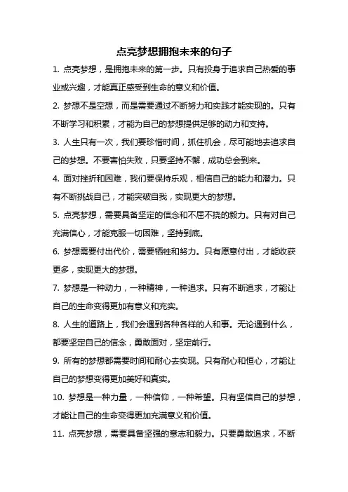 点亮梦想拥抱未来的句子
