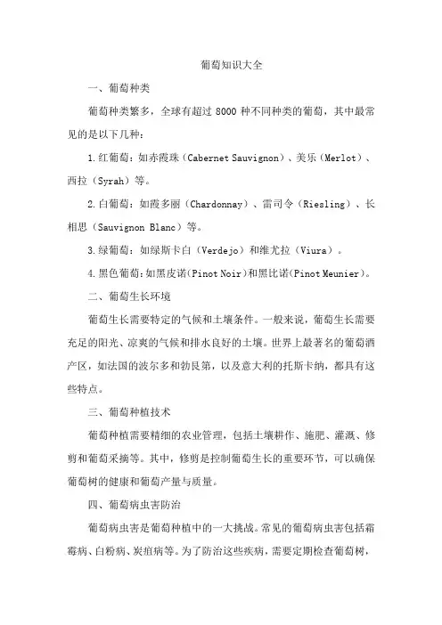 葡萄知识大全