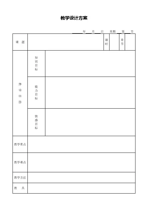 【VIP专享】高中生物表格式空白教案模版