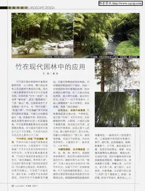 竹在现代园林中的应用
