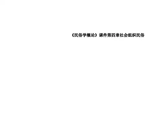 《民俗学概论》课件第四章社会组织民俗