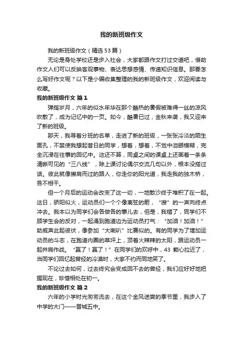 我的新班级作文
