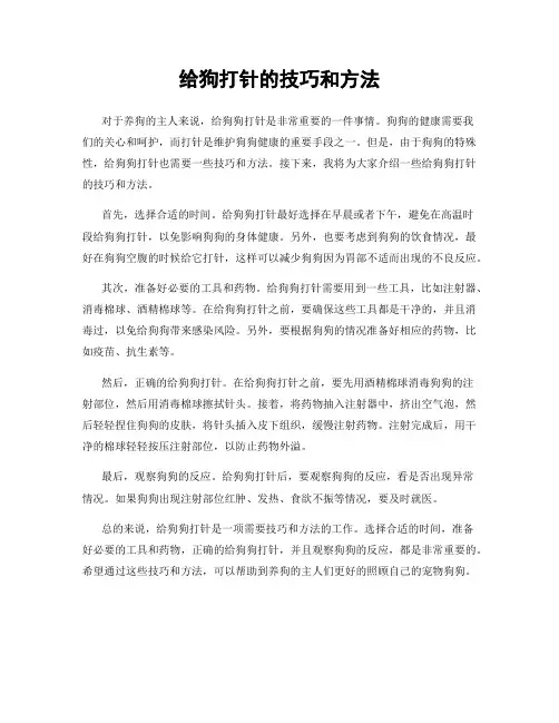 给狗打针的技巧和方法