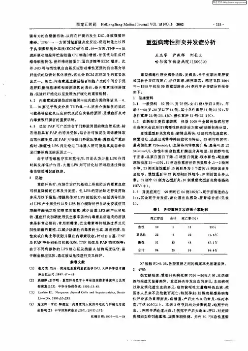 重型病毒性肝炎并发症分析
