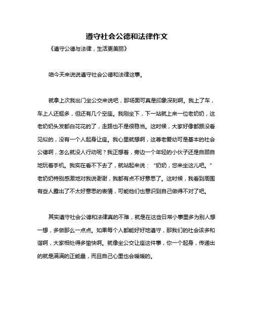 遵守社会公德和法律作文