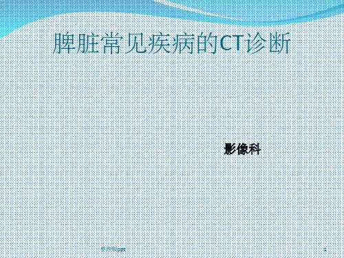 脾脏常见疾病CT诊断