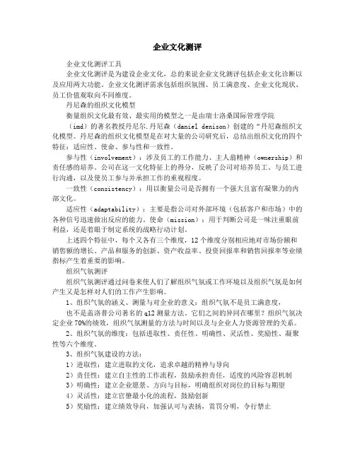 企业文化测评