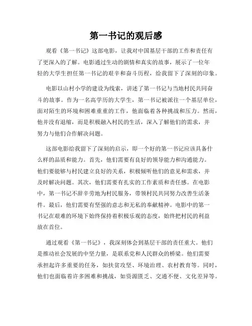 第一书记的观后感