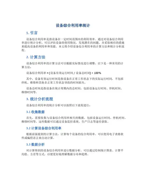 设备综合利用率统计