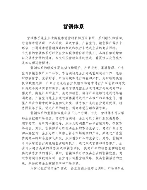 营销体系 