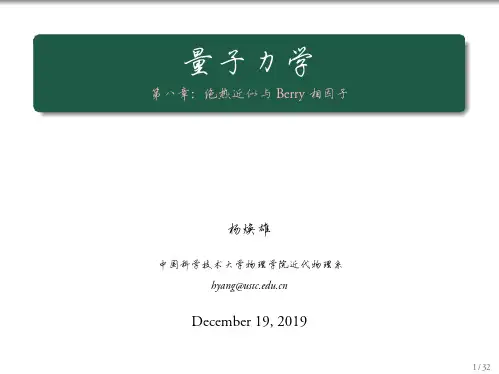 量子力学第八章绝热近似与Berry相因子
