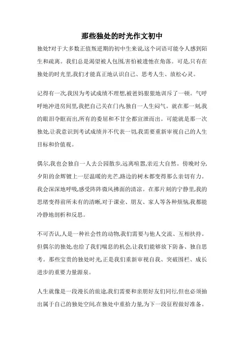那些独处的时光作文初中