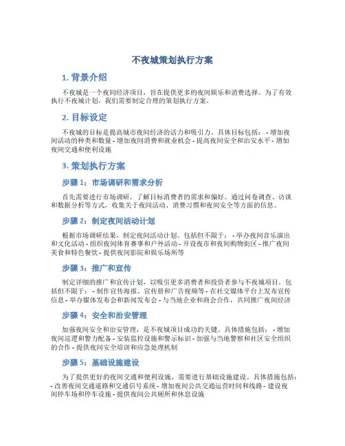 不夜城策划执行方案