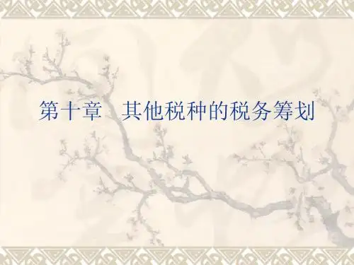 第十章其他税种的税务筹划