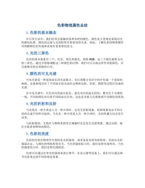 色彩物理属性总结