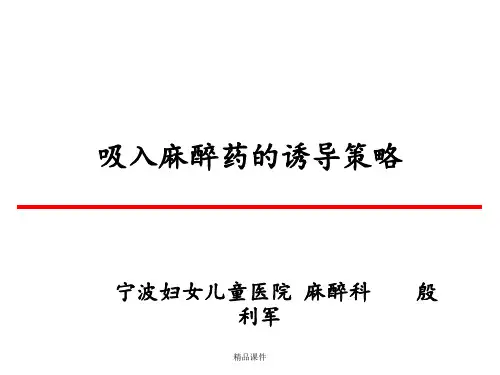 吸入麻醉药的诱导策略ppt课件