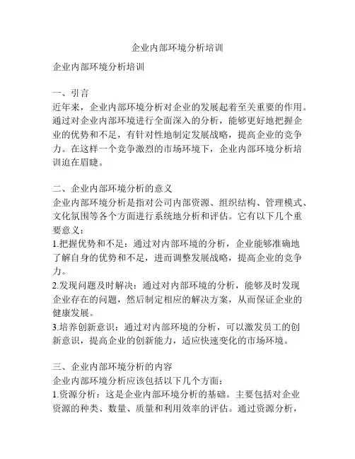 企业内部环境分析培训