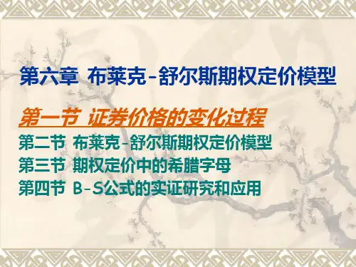 布莱克-舒尔斯期权定价模型