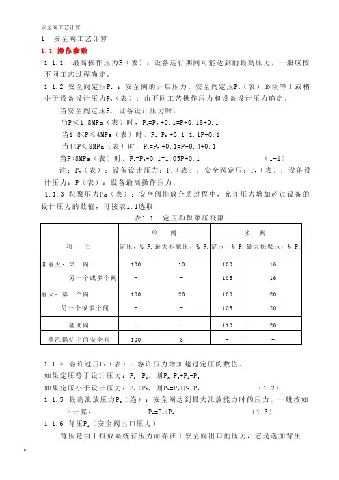安全阀的工艺计算