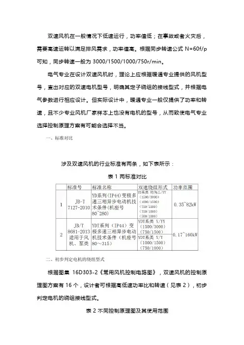 双速风机(一)--快速选择双速风机原理图