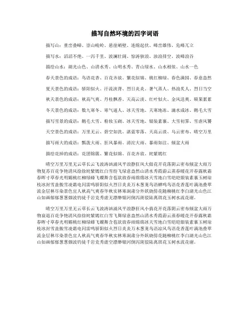 描写自然环境的四字词语